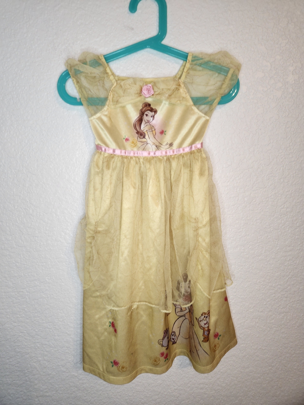 Disney Princess Belle toddler nightgown yellow princess dress 2t